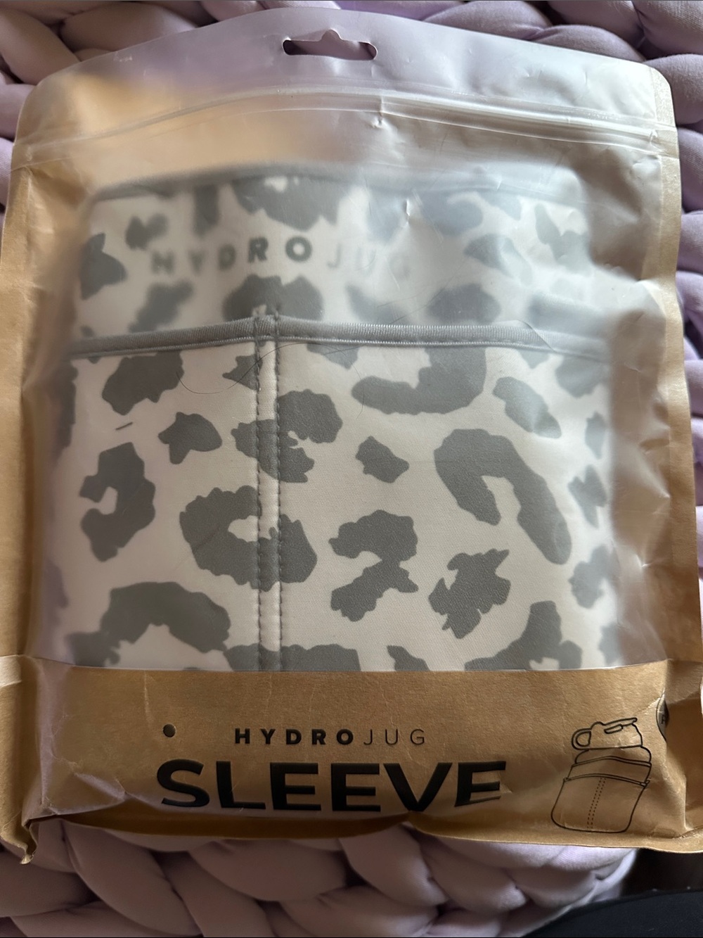 HydroJug Neoprene Sleeve in White and Gray Leopard